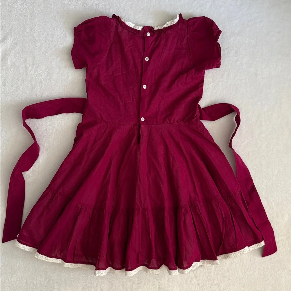 {WDW} Well Dressed Wolf | Berry Emily Dress Cotton Embroidered Heirloom (12) - Picture 10 of 14